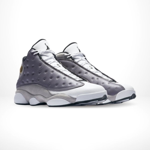 Angled front view of a full pair of Air Jordan 13