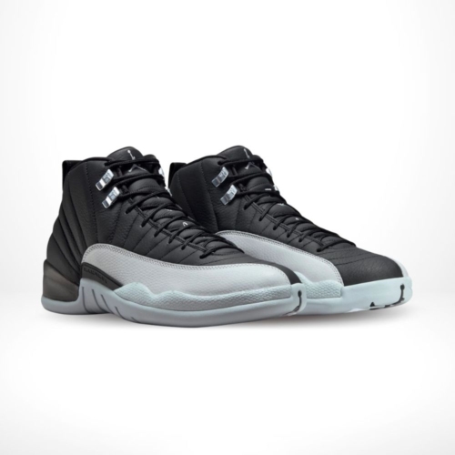 Angled front view of a full pair of Air Jordan 12