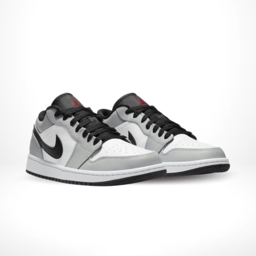 Angled front view of a full pair of Air Jordan 1