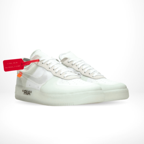 Angled front view of a full pair of Air Force 1