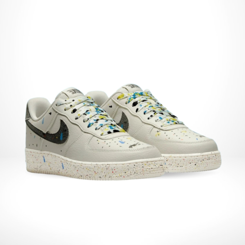 Angled front view of a full pair of Air Force 1