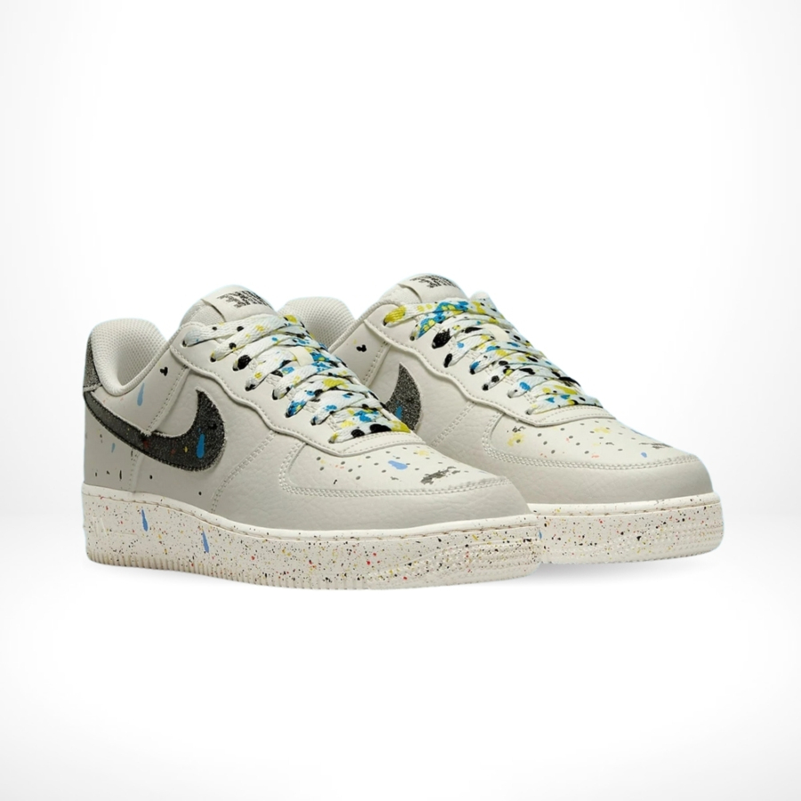 Angled front view of a full pair of Air Force 1