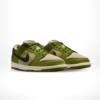 Angled front view of a full pair of Nike Dunk Low