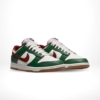 Angled front view of a full pair of Nike Dunk Low