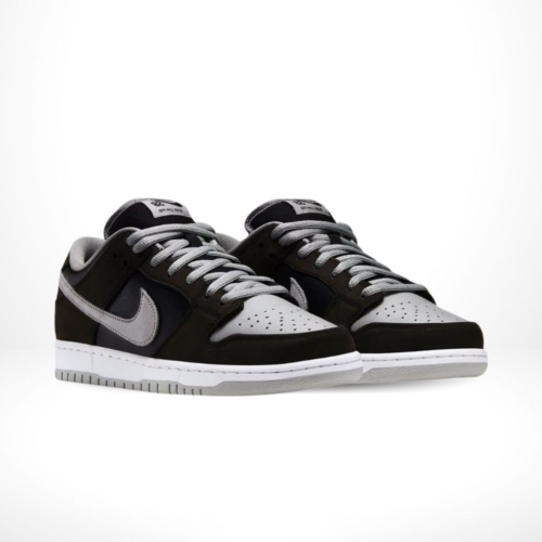 Angled front view of a full pair of Nike SB Dunk Low