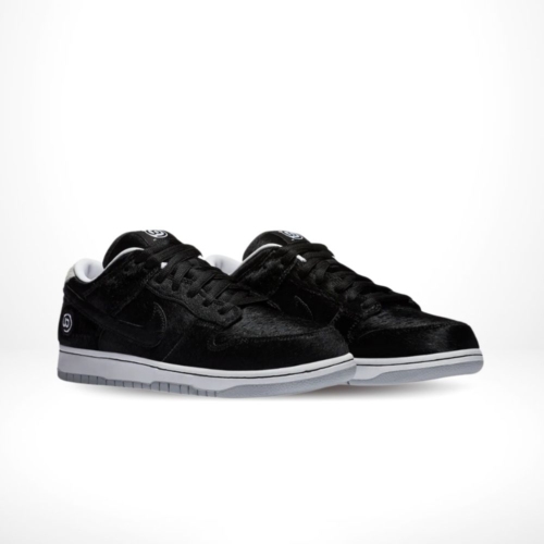 Angled front view of a full pair of Nike SB Dunk Low